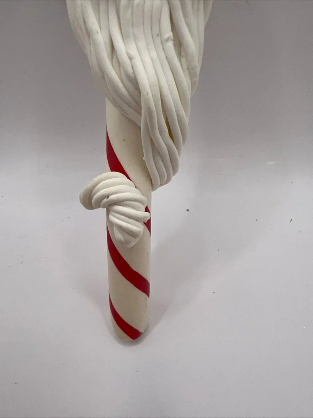 Candy Cane with Santa Face Christmas Ornament Rubber Cartoon Santa 7”